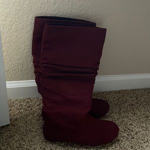 Burgundy boots